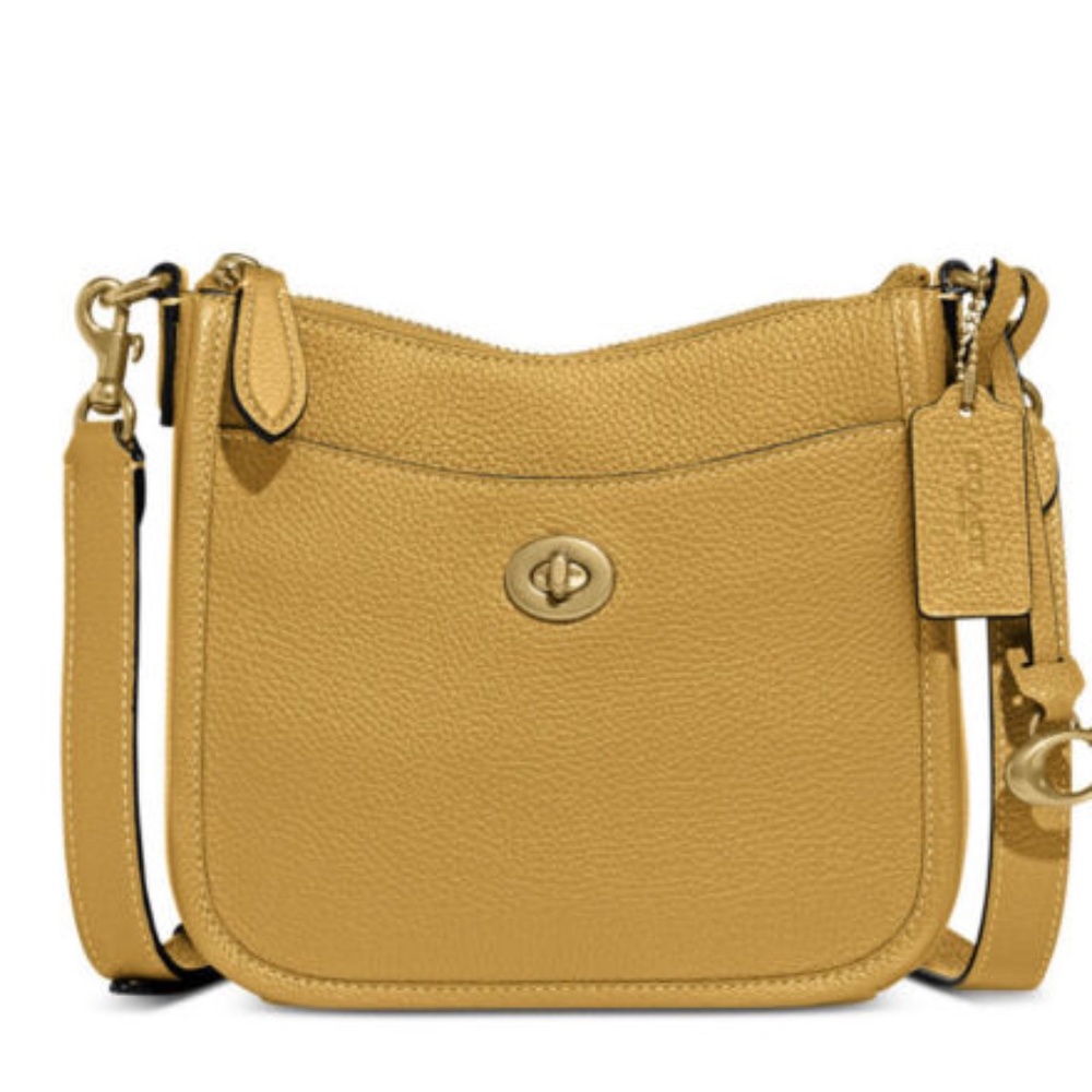 NWT COACH Chaise 19 Yellow Gold Crossbody leather Bag Purse